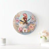 ファームハウスロースターウォールクロック ラージ壁時計 (ホーム)