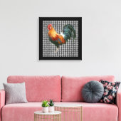 ファームハウスロースターブラックアンドホワイトカントリー素朴ズ キャンバスプリント (インサイチュ (リビング))