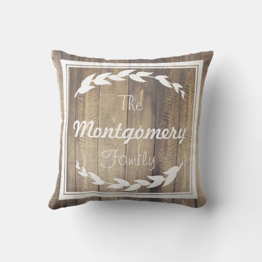 ファームハウスローレルスリグスバーンウッドファミリー名 クッション (裏面)