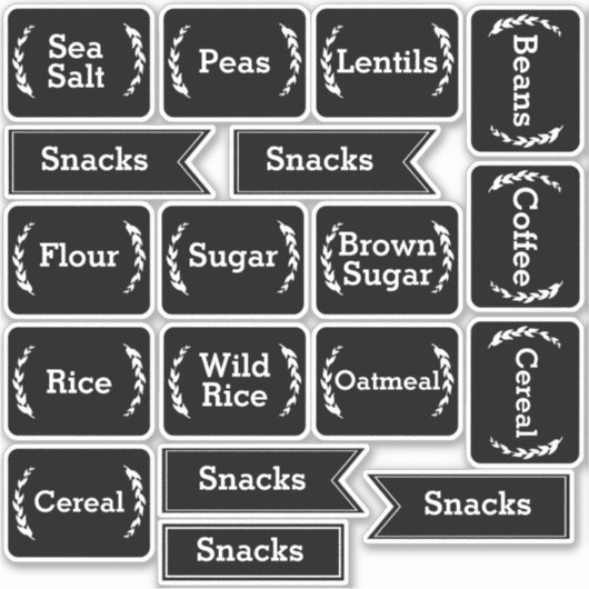 ファームハウスローレル&ブラックパントリーストレージラベル シール (正面)