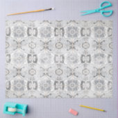 ファームハウスヴィンテージアンティークグレーホワイトタイルパターン 薄葉紙 (クラフト)