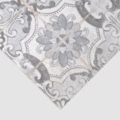 ファームハウスヴィンテージアンティークグレーホワイトタイルパターン 薄葉紙 (詳細)