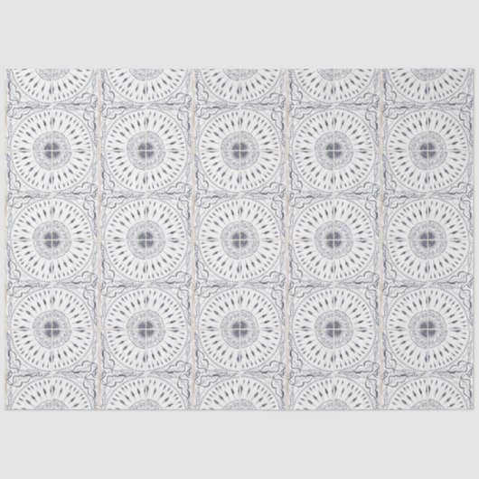 ファームハウスヴィンテージタイルブラックグレーホワ絵を描イト 薄葉紙 (正面)