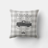 ファームハウスヴィンテージトラックグレーバッファローチェック名 クッション (裏面)