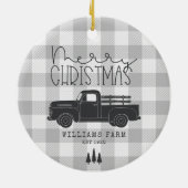 ファームハウスヴィンテージトラックファミリー名&年EST セラミックオーナメント (裏面)