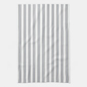 ファームハウスヴィンテージフランスのチッキングストライプブルーグレー キッチンタオル (縦)
