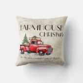 ファームハウスヴィンテージレッドトラック素朴クリスマス クッション (裏面)