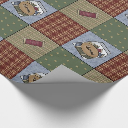 ファームハウス初期の裁縫&ファブリック ラッピングペーパー (角)