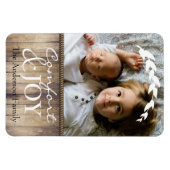 ファームハウス心地よい&ジョイファミリーフォト&名前 マグネット (横)