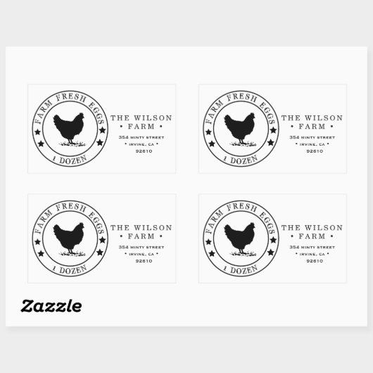 ファームハウス最高のスターズエッグカートンアドレスステッカー 長方形シール (シート)