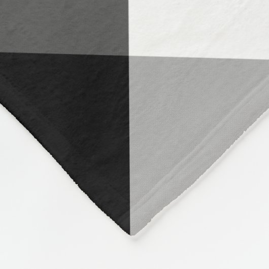 ファームハウス白黒バッファローチェックウィズネーム フリースブランケット (角)