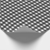 ファームハウス白黒バッファロープレイドタータンチェッククリスマス ラッピングペーパー (角)