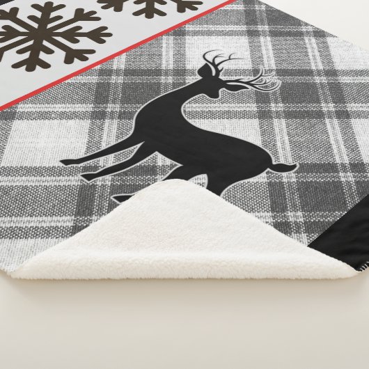 ファームハウス白黒バッファロープレイドディアスノーフレーク シェルパブランケット (3/4)