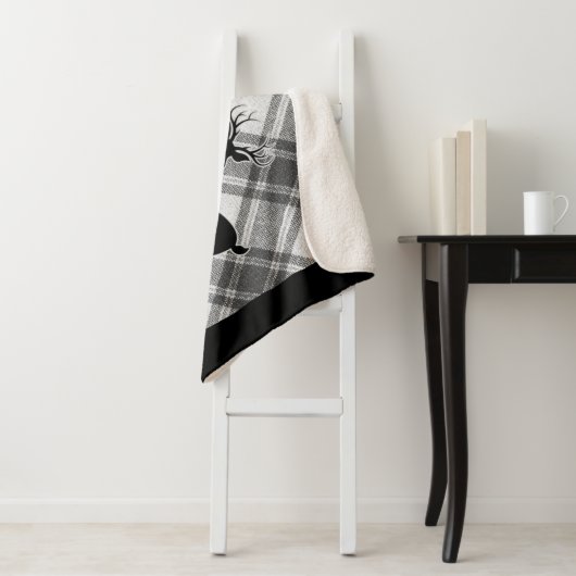 ファームハウス白黒バッファロープレイドディアスノーフレーク シェルパブランケット (インサイチュ)