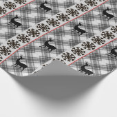 ファームハウス白黒バッファロープレイドディアスノーフレーク ラッピングペーパー (角)