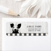 ファームハウス白黒ピグウッド差出人住所 ラベル (インサイチュ)