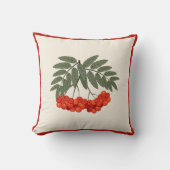 ファームハウス秋デコール – ローワンベリーとレッドライン クッション (正面)