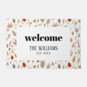 ファームハウス秋ファミリーパーソナライズされた名歓迎 ドアマット (正面)