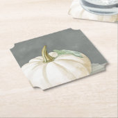 ファームハウス秋ホワイトカボチャ ペーパーコースター (アングル)