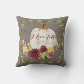 ファームハウス秋ホワイトパンプキンブルゴーニュグレイフローラ クッション (裏面)