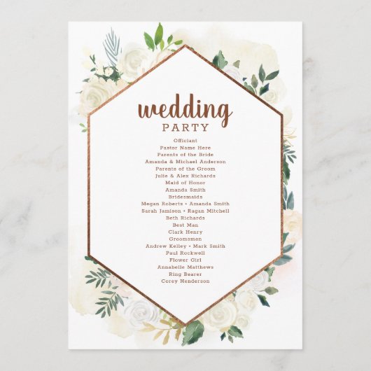 ファームハウス素朴の新田舎結婚式 プログラム (裏面)