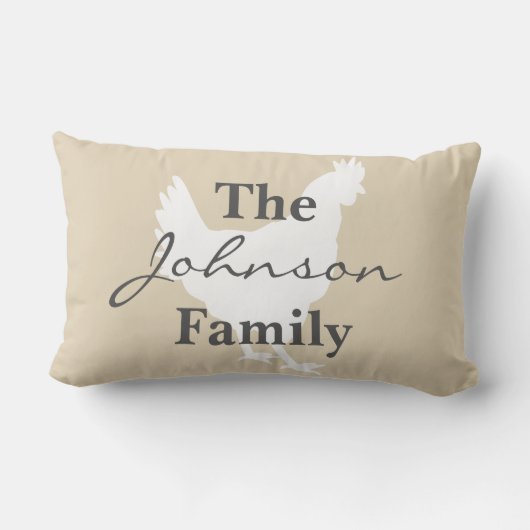 ファームハウス素朴へようこそ我々のルーストヘン&名前 ランバークッション (裏面)