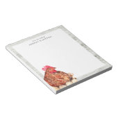 ファームハウス素朴ウォーターカラーチキンパーソナライズされた ノートパッド (アングル)