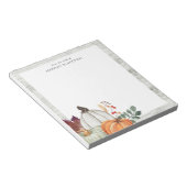 ファームハウス素朴ウォーターカラーパンプキパーソナライズされたン ノートパッド (アングル)