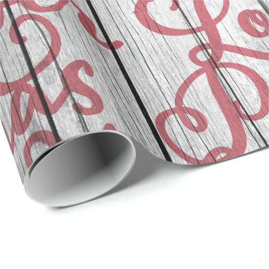 ファームハウス素朴ウッドスクリプトレタリング ラッピングペーパー (ロールコーナー)