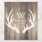 ファームハウス素朴ウッドプランクスホワイトディアー〔雄ジカの〕枝角 ワインラベル (シングルラベル)