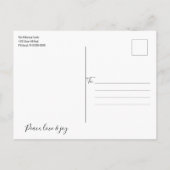 ファームハウス素朴ウッド&スターズクリスマスカード インビテーションポストカード (裏面)