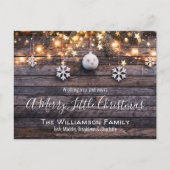 ファームハウス素朴ウッド&スターズクリスマスカード インビテーションポストカード (正面)