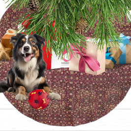 ファームハウス素朴ウールカーペットパターンクリスマス ブラッシュドポリエステルツリースカート