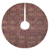 ファームハウス素朴ウールカーペットパターンクリスマス ブラッシュドポリエステルツリースカート (正面)