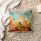 ファームハウス素朴オレンジウォーターカラーパンプキン秋 クッション (ブランケット)