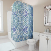 ファームハウス素朴オールドハバナタイル海ブルービーチ シャワーカーテン (インサイチュ)