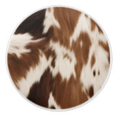 ファームハウス素朴カウボーイウェスタンカントリーカウハイド セラミックノブ (正面)