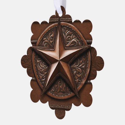 ファームハウス素朴カウボーイウェスタンカントリースター オーナメントカード (左)