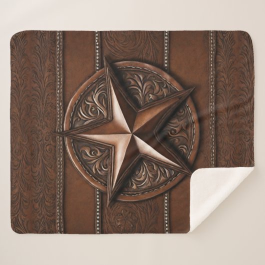 ファームハウス素朴カウボーイウェスタンカントリーテキサス州スター シェルパブランケット (正面(横))