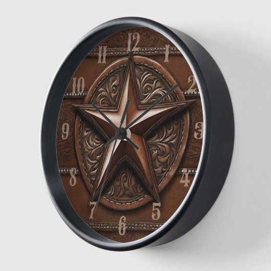 ファームハウス素朴カウボーイウェスタンカントリーテキサス州スター 壁時計 (傾斜)