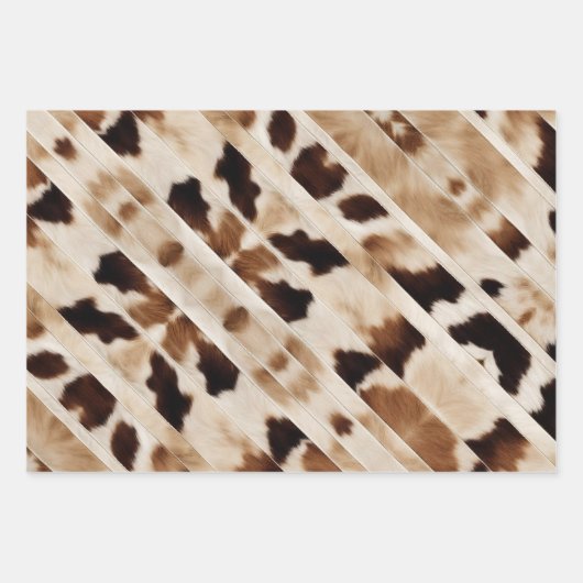 ファームハウス素朴カウボーイウエスタンカントリーカウイプリント ラッピングペーパーシート (正面3)