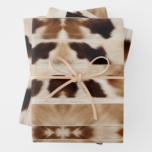 ファームハウス素朴カウボーイウエスタンカントリーカウイプリント ラッピングペーパーシート (インサイチュ)