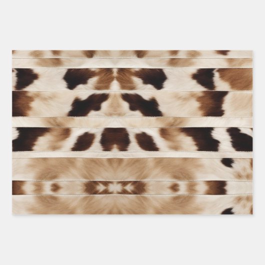 ファームハウス素朴カウボーイウエスタンカントリーカウイプリント ラッピングペーパーシート (正面)