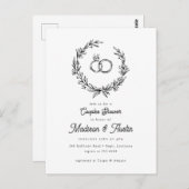 ファームハウス素朴カップルズブライダルシャワー招待 ポストカード (正面/裏面)