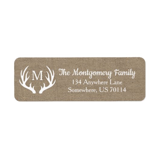 ファームハウス素朴カントリーディア〔雄ジカの〕枝角バフェイクラップ ラベル (正面)