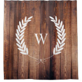 ファームハウス素朴カントリーボウローレルウッドプランクス シャワーカーテン (正面)