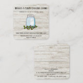 ファームハウス素朴カントリーメイソンジャールウッドスクエアブ スクエア名刺 (正面/裏面)