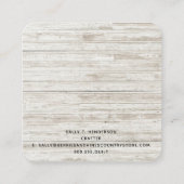 ファームハウス素朴カントリーメイソンジャールウッド スクエア名刺 (裏面)