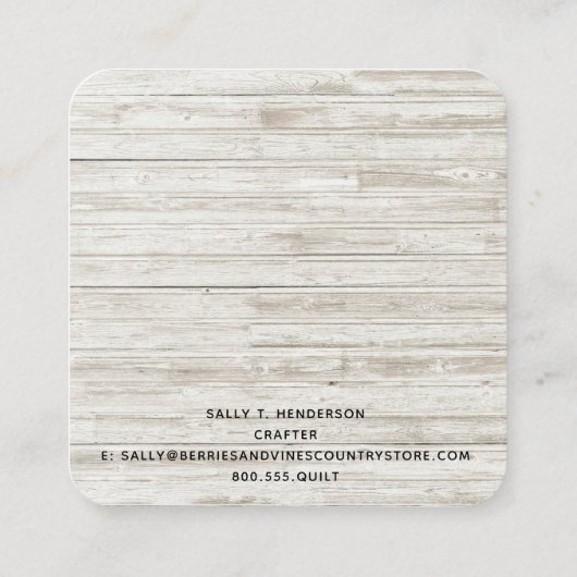 ファームハウス素朴カントリーメイソンジャールウッド スクエア名刺 (裏面)