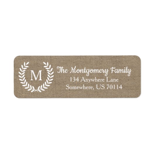 ファームハウス素朴カントリーローレルズフェイクバーラップ ラベル (正面)